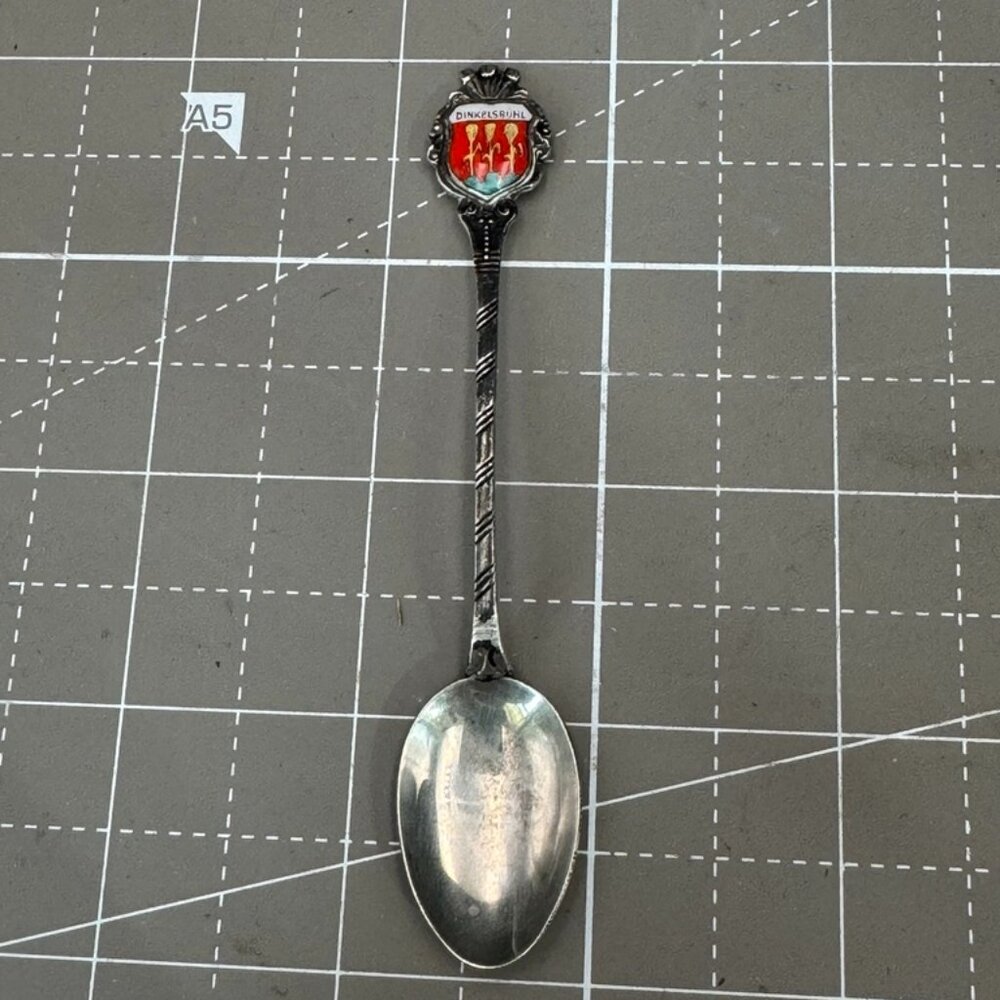 Dinkelsbühl Souvenir Collector Spoon Silver & Enamel